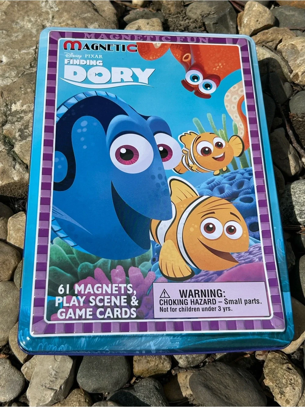 🩶5/$30 Disney Finding Dory Travel Activity Magnetic Tin & Game Card Travel Set